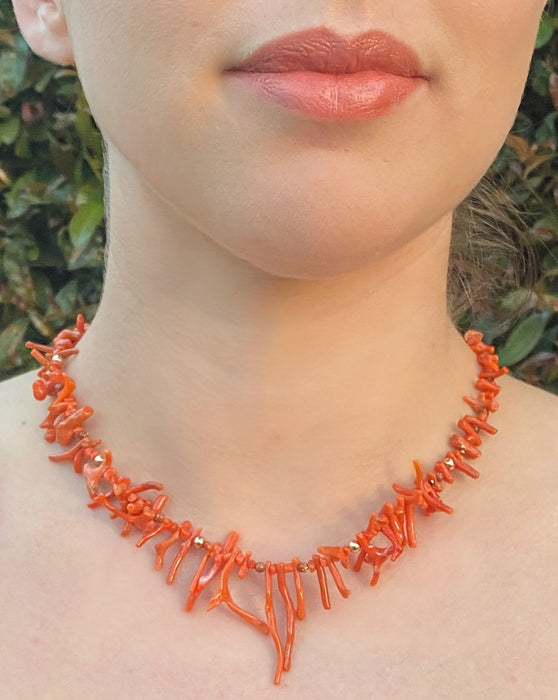 Italian Coral Choker Necklace