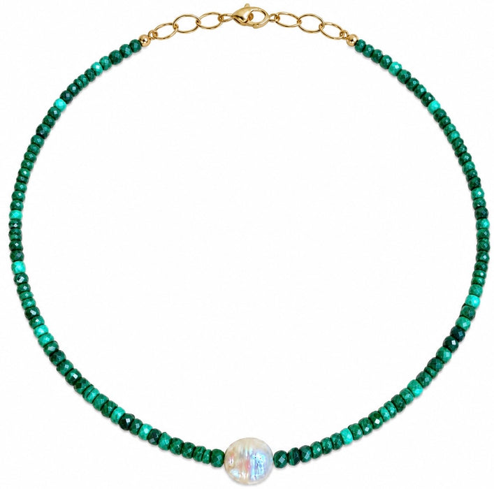 Malachite & Pearl Choker Necklace