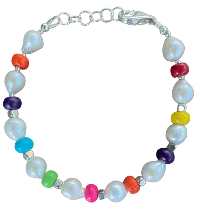 Mardi Gras Pearl Bracelet