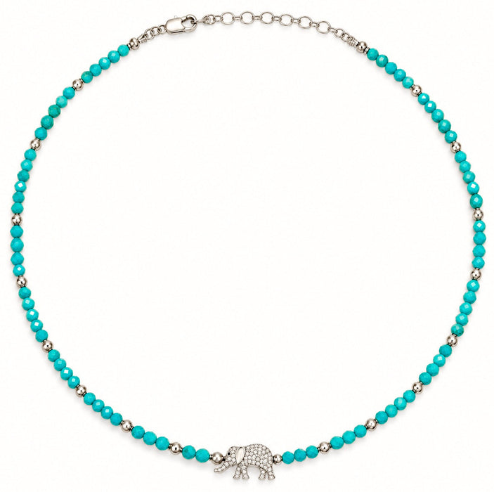 Turquoise Elephant Charm Necklace