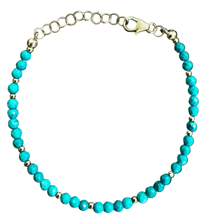 Blue Turquoise Bead Bracelet