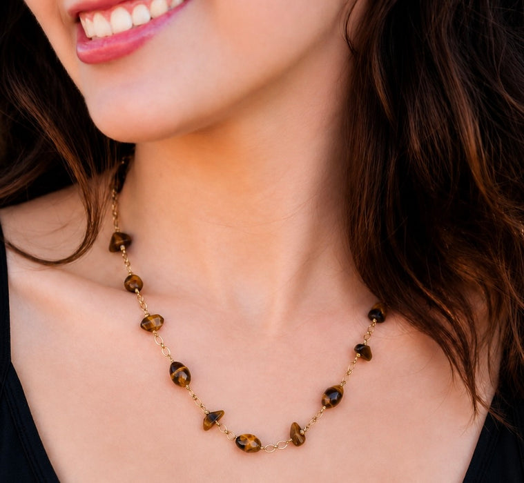 Tiger's Eye Station Necklace