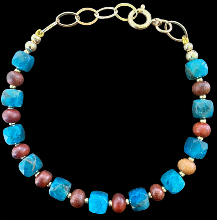 Apatite & Wood Bracelet