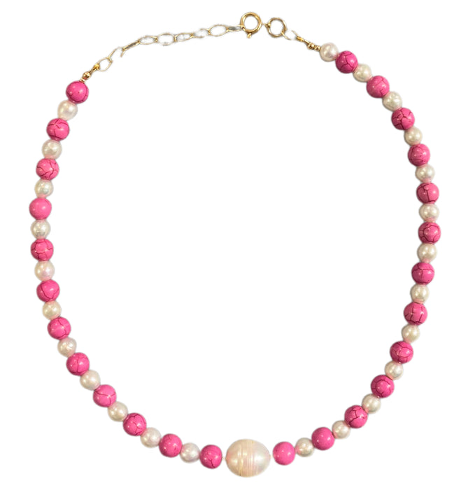 #Barbiecore Pearl Choker Necklace