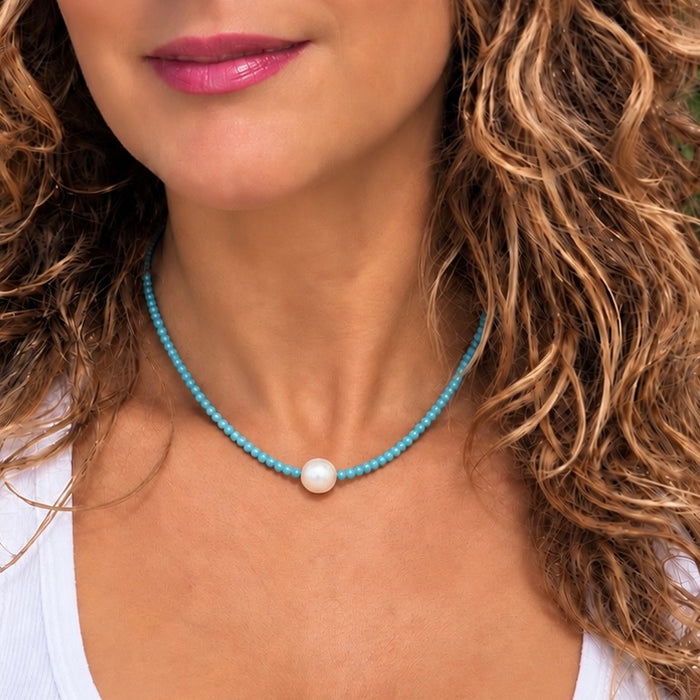 Light Blue Turquoise Choker Necklace