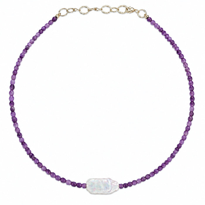 Mini Amethyst & Pearl Choker