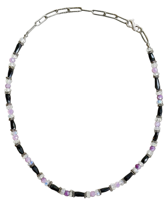 Licorice Moonstone Choker Necklace