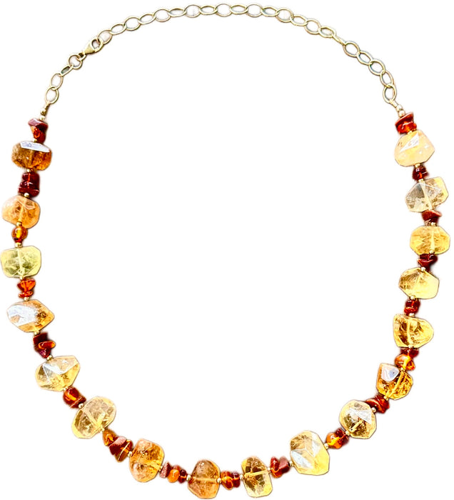 Amber & Citrine Short Necklace