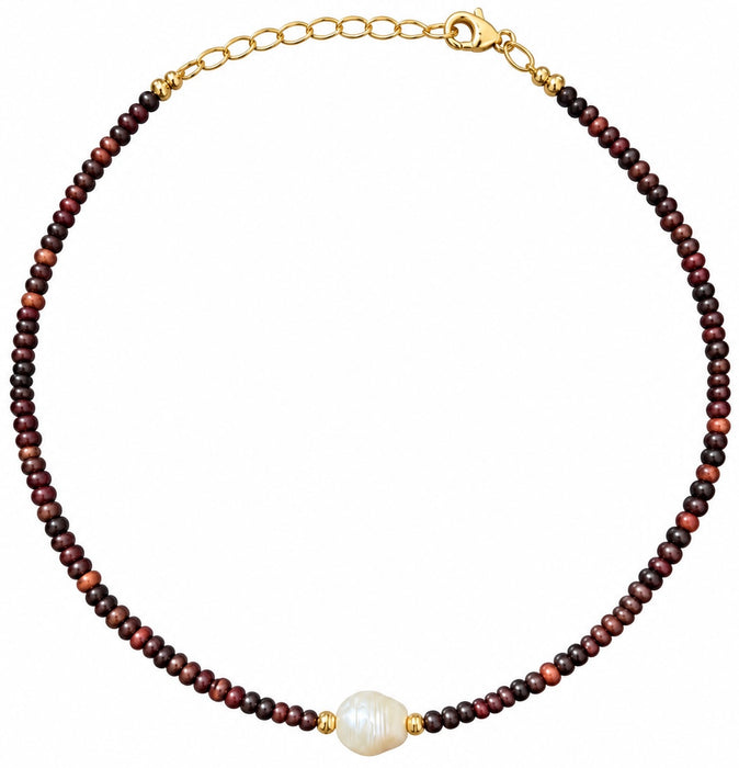 Wood & Pearl Necklace