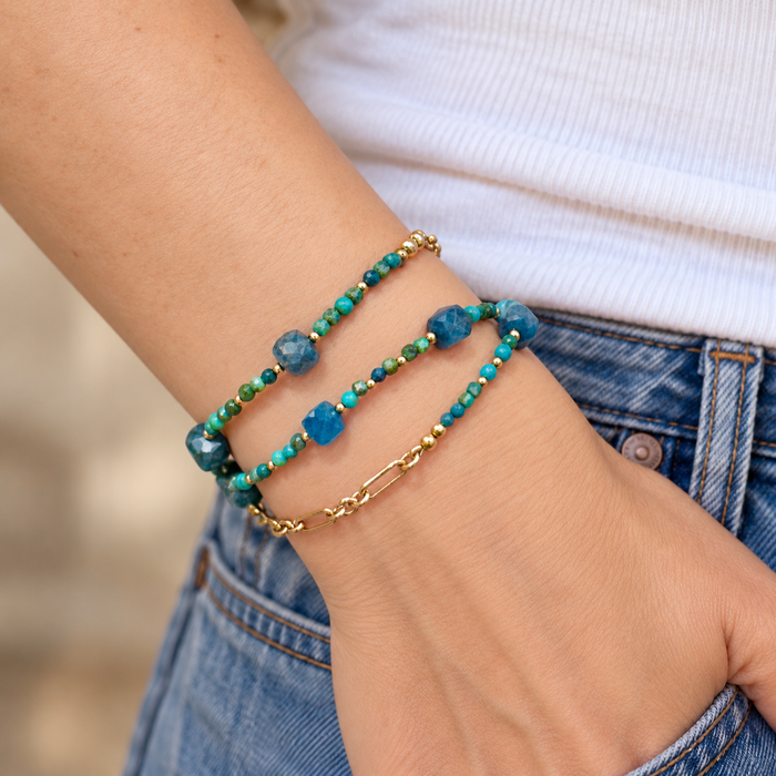 Apatite Candy Short Necklace/ Wrap Bracelet
