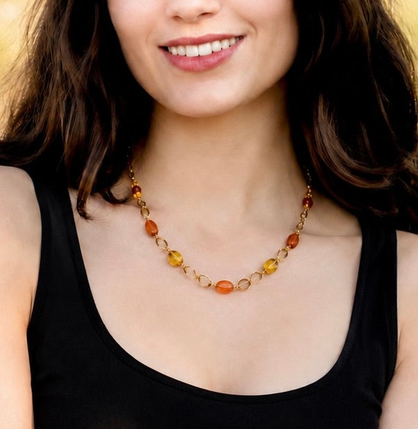 Amber & Carnelian Necklace