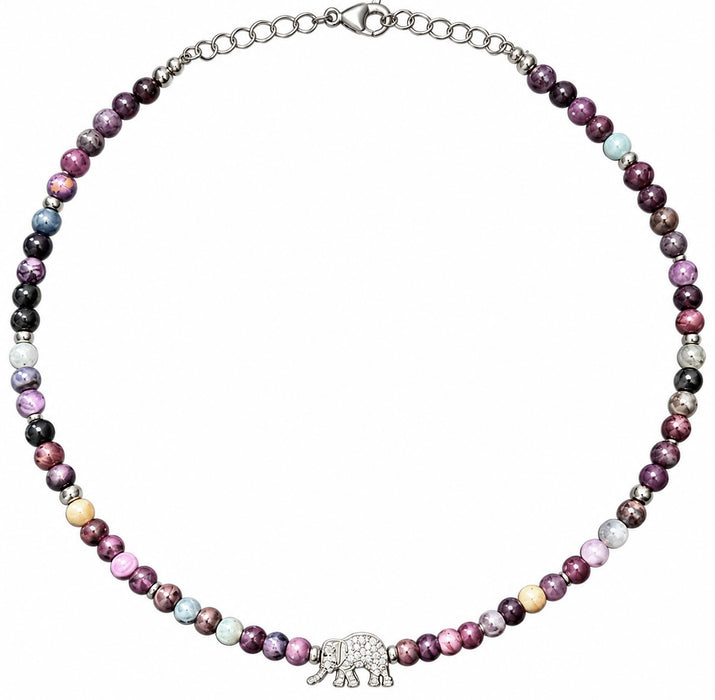 Ruby Choker Necklace With Arnold The Elephant Charm
