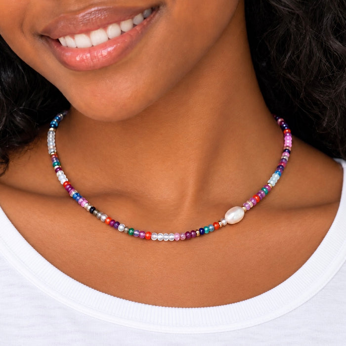 Rainbow Sorbet Pearl Necklace -Young Adult