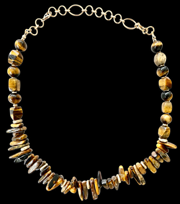 Tiger's Eye Fringe Collar Necklace