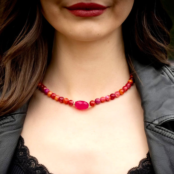 Pink Lolly Choker Necklace