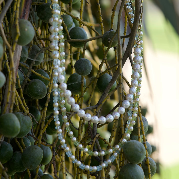 Aquamarine & Pearl Choker Necklace