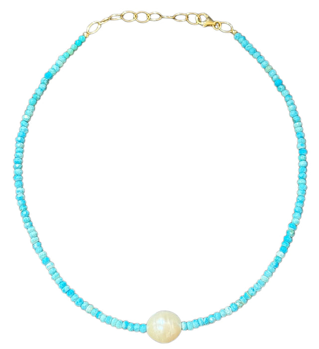 Light Blue Turquoise Choker Necklace