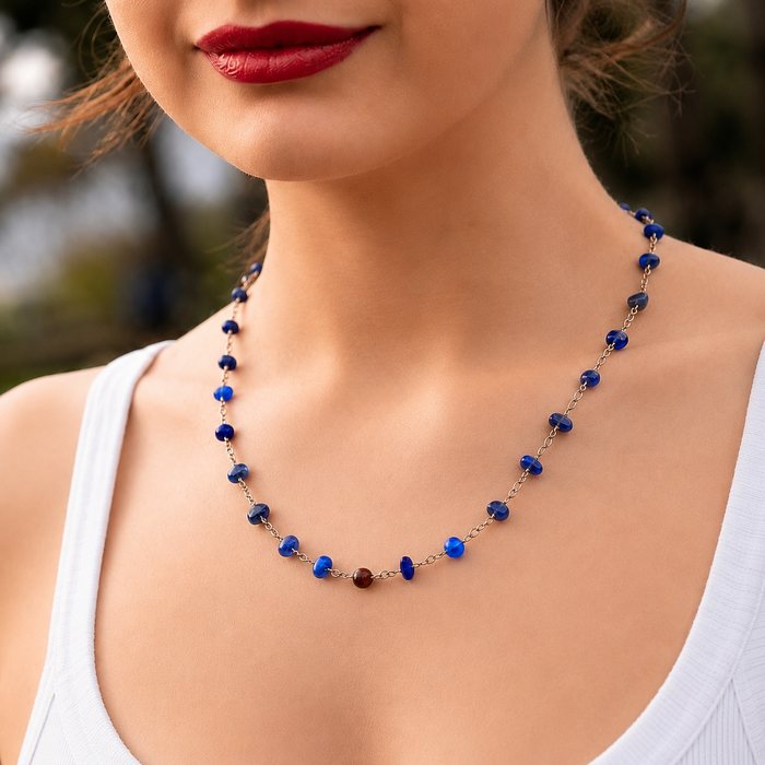 Lapis Chips Choker Necklace