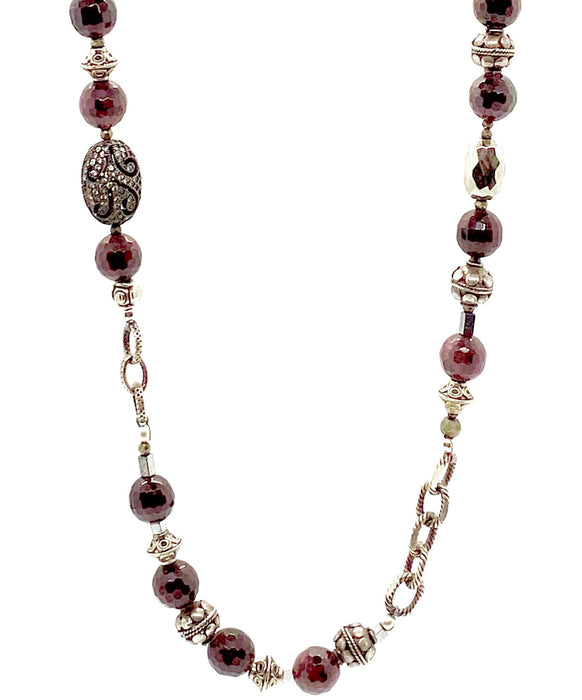 Evening Garnet Wrap Necklace