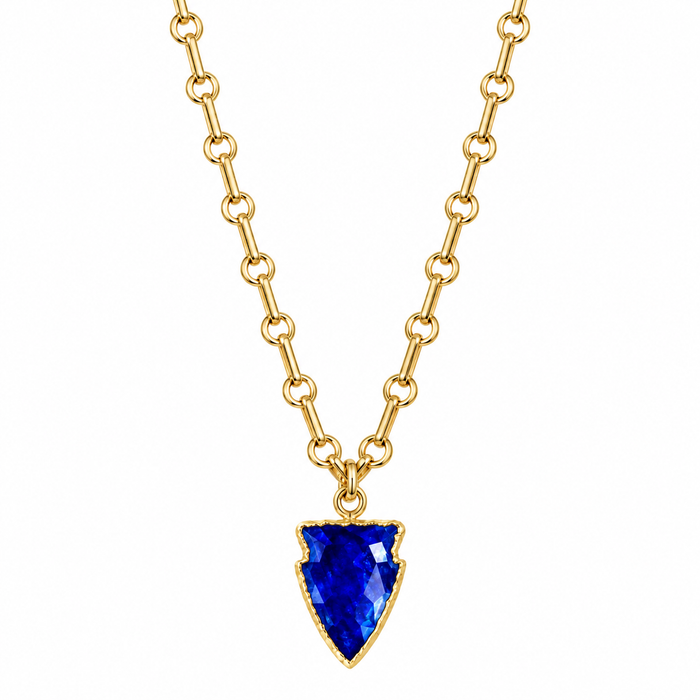 Lapis Czech Glass Pendant Necklace