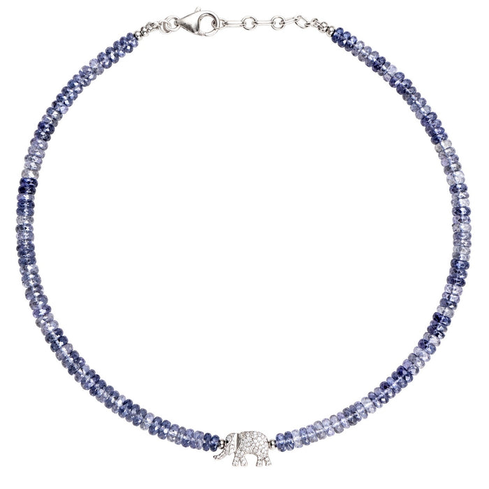 Indigo Spirit Elephant Charm Necklace
