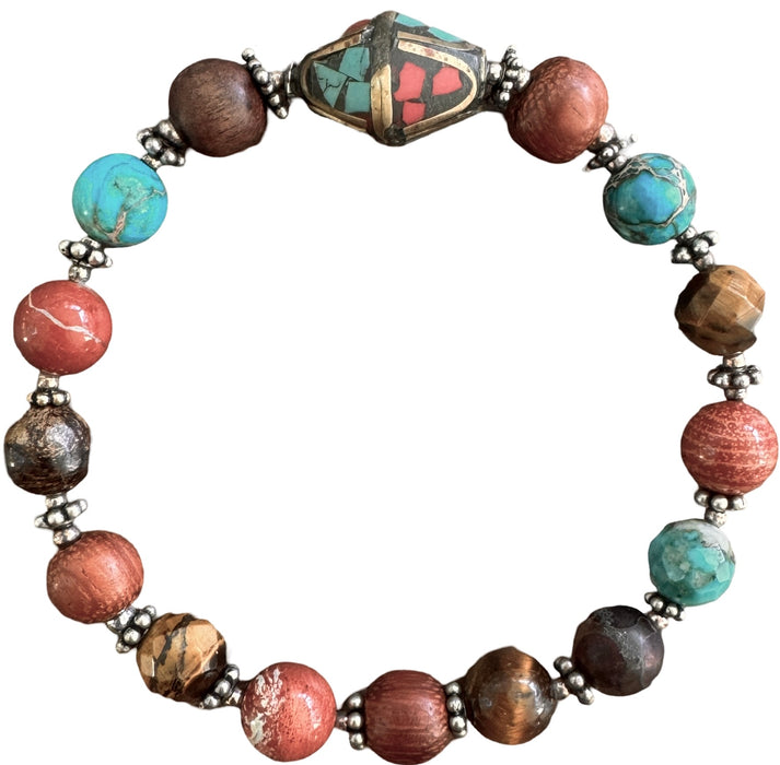 Boho Vintage Center Bead Bracelet