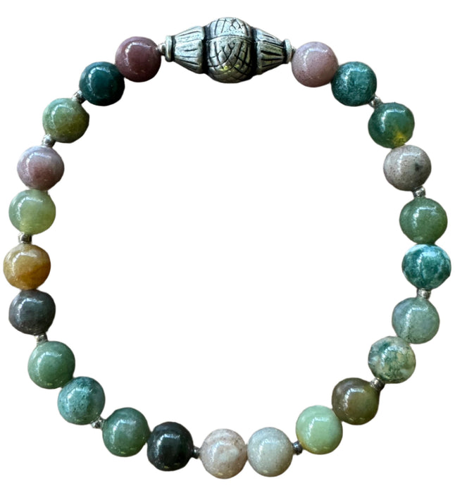 Jasper With Brass Bead Bracelet