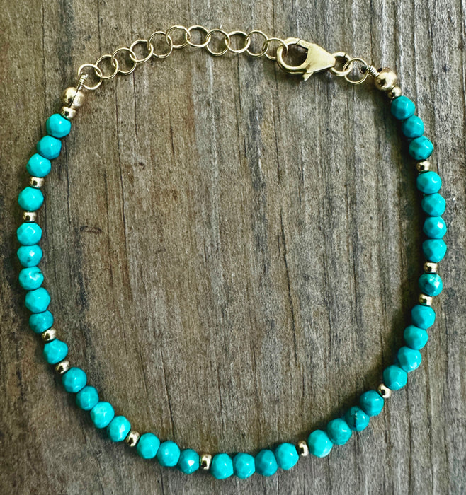 Blue Turquoise Bead Bracelet