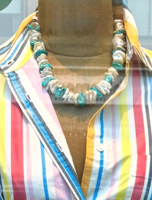 Santorini Pearl Collar Necklace