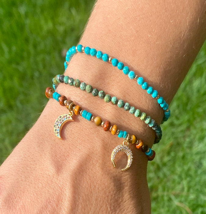 Blue Turquoise Bead Bracelet