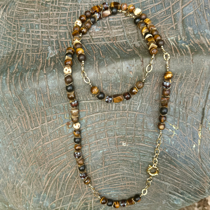 Tiger's Eye  Wrap Necklace