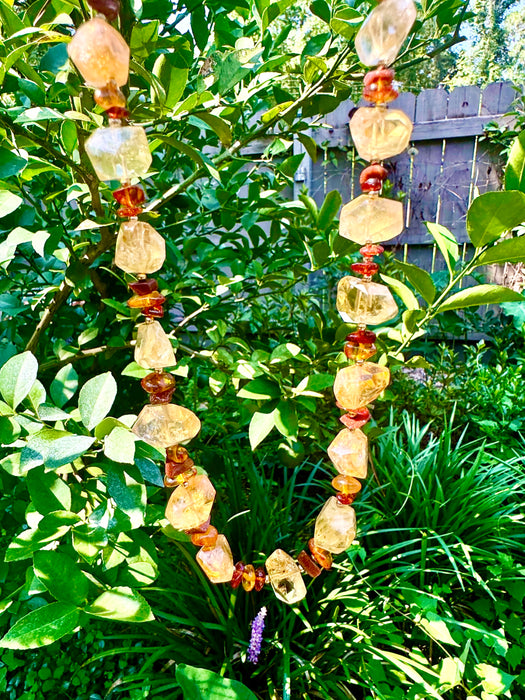 Amber & Citrine Short Necklace
