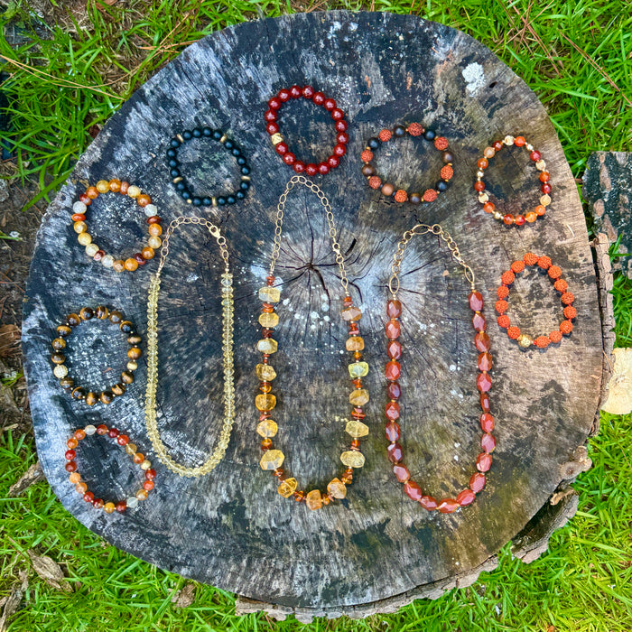 Amber & Citrine Short Necklace