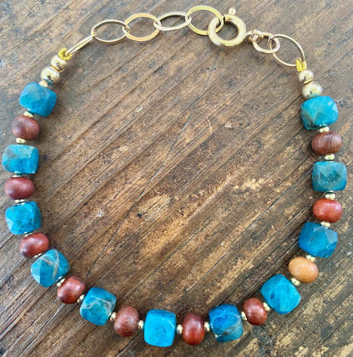 Apatite & Wood Bracelet