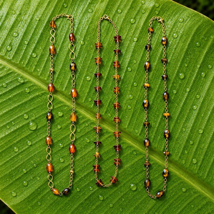 Tiger's Eye Station Necklace