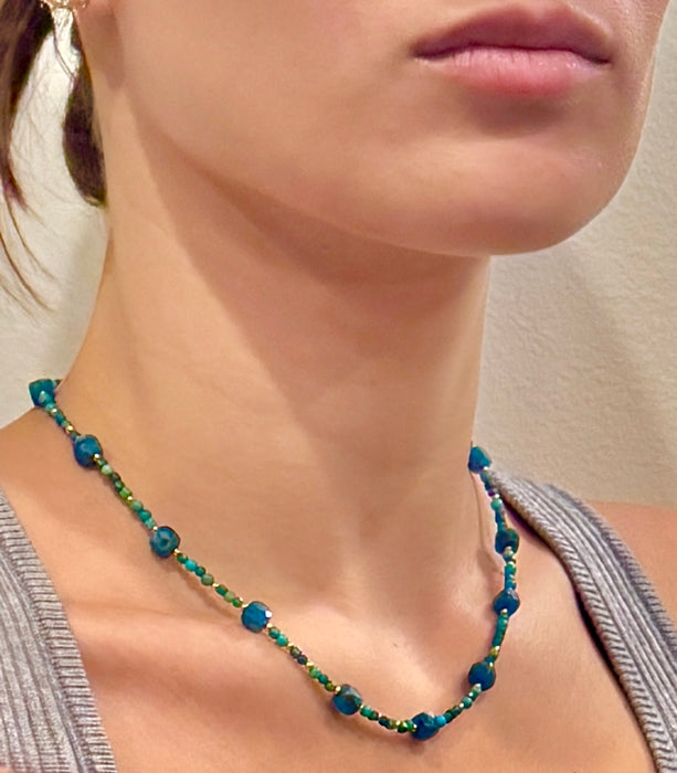 Apatite Candy Short Necklace/ Wrap Bracelet