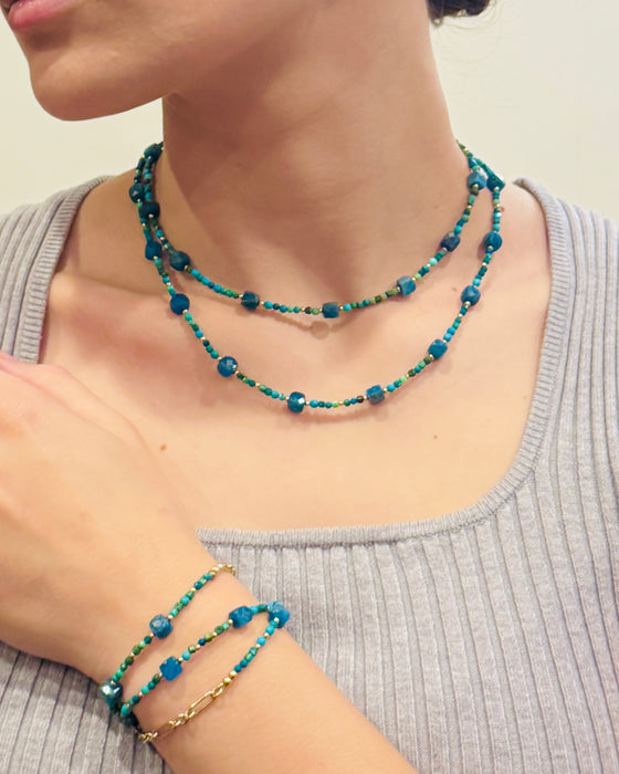 Apatite Candy Short Necklace/ Wrap Bracelet
