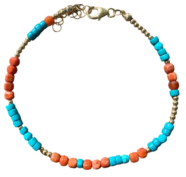 Turquoise & Sunstone Bracelet