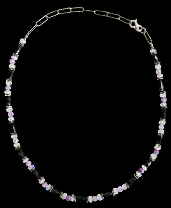 Licorice Moonstone Choker Necklace