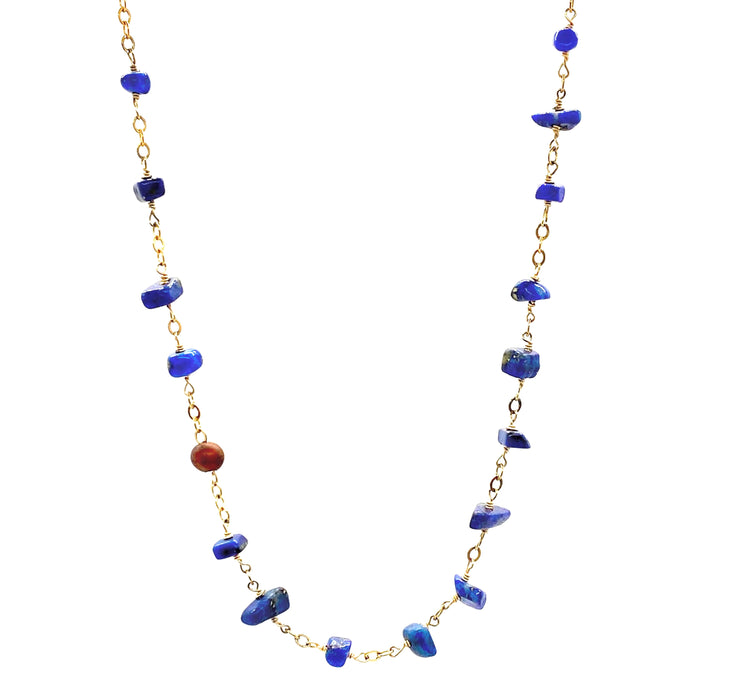 Lapis Chips Choker Necklace