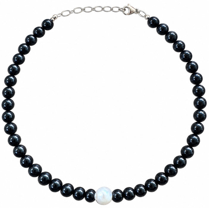 Onyx & Pearl Choker Necklace