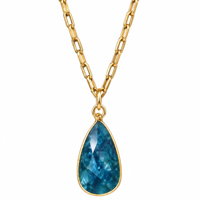 Turquoise Czech Glass Pendant Necklace