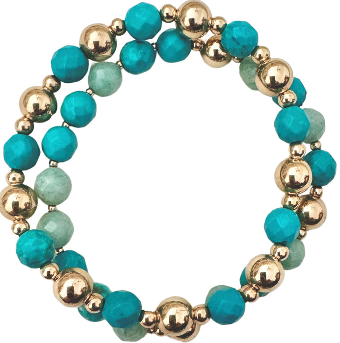 Turquoise & Amazonite Bracelet Set