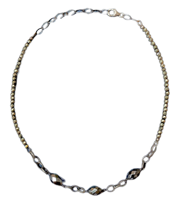 Hematite & Pyrite Nights Choker Necklace