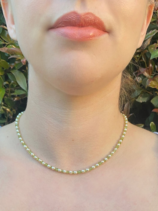 Pearl & Peridot Choker Necklace