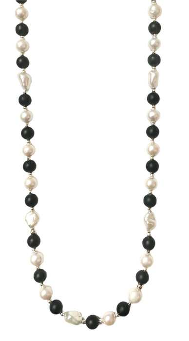 Onyx & Pearl Necklace