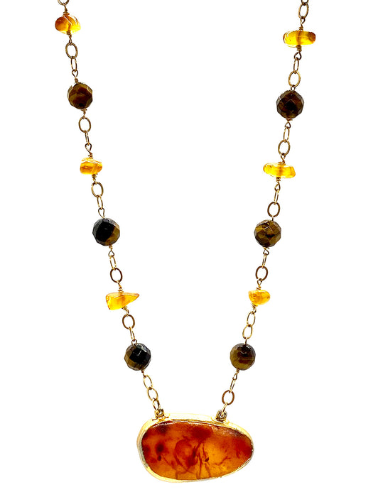 Amber Pendant Necklace