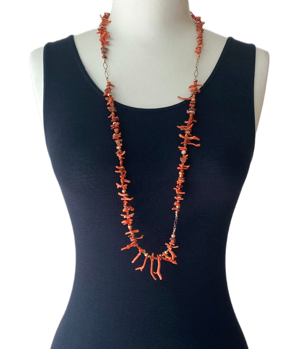 Long Italian Branch Coral Necklace