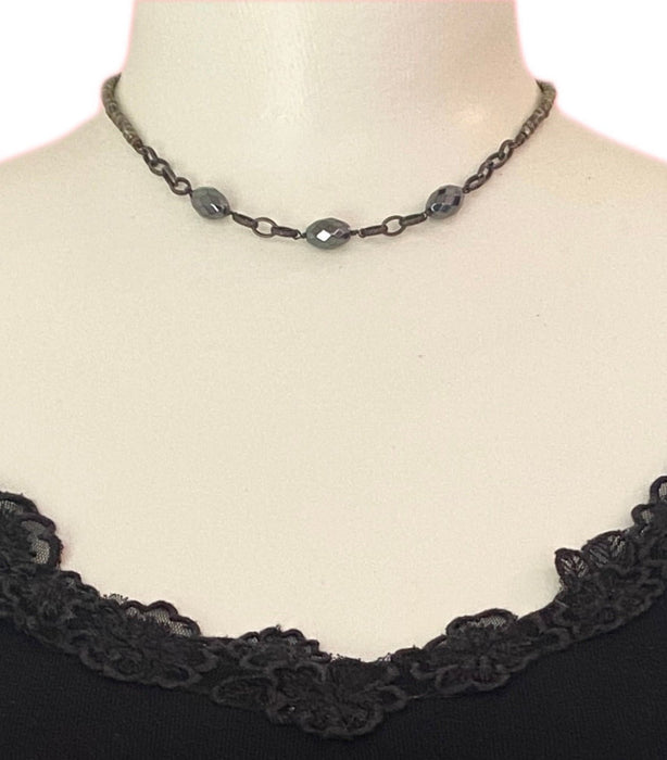 Hematite & Pyrite Nights Choker Necklace