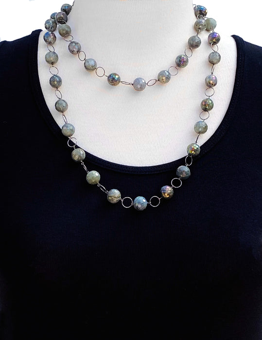 Labradorite Station Necklace